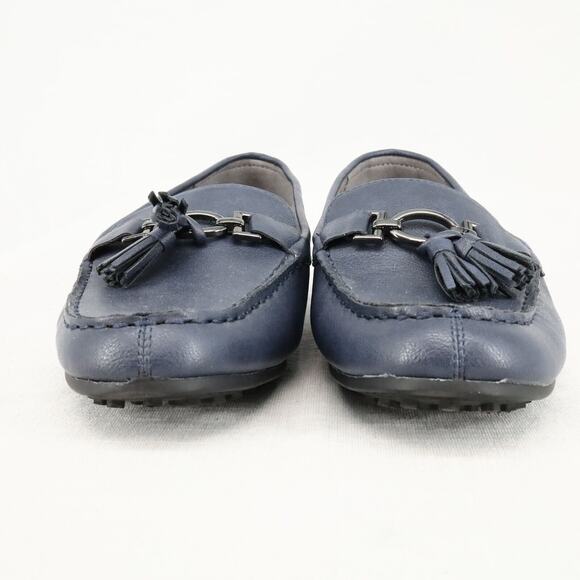 Aerosoles Shoes Womens 10.5 Navy Blue Loafers Flats Tassels Rubber Sole Deanna - Picture 9 of 13